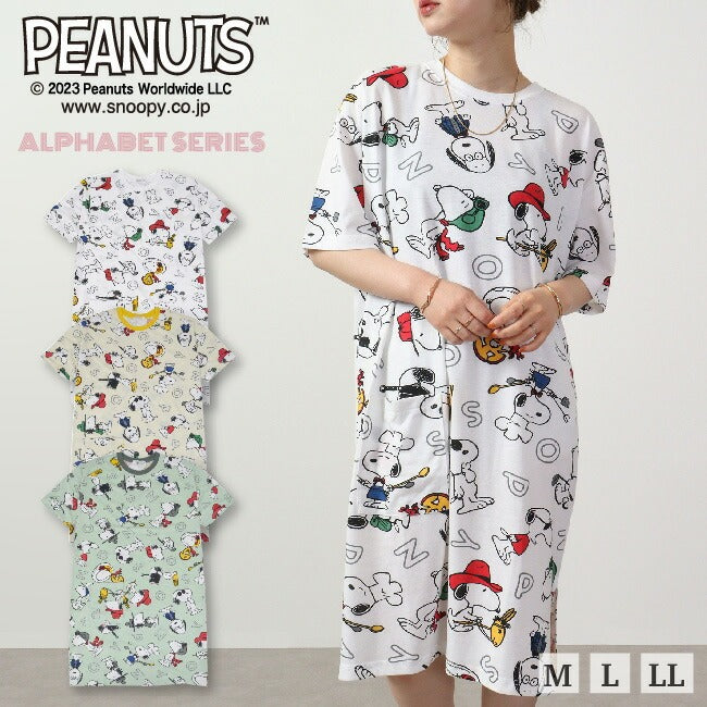 スヌーピー ビッグTシャツ アルファベット 半袖 春夏 PEANUTS s1132-28