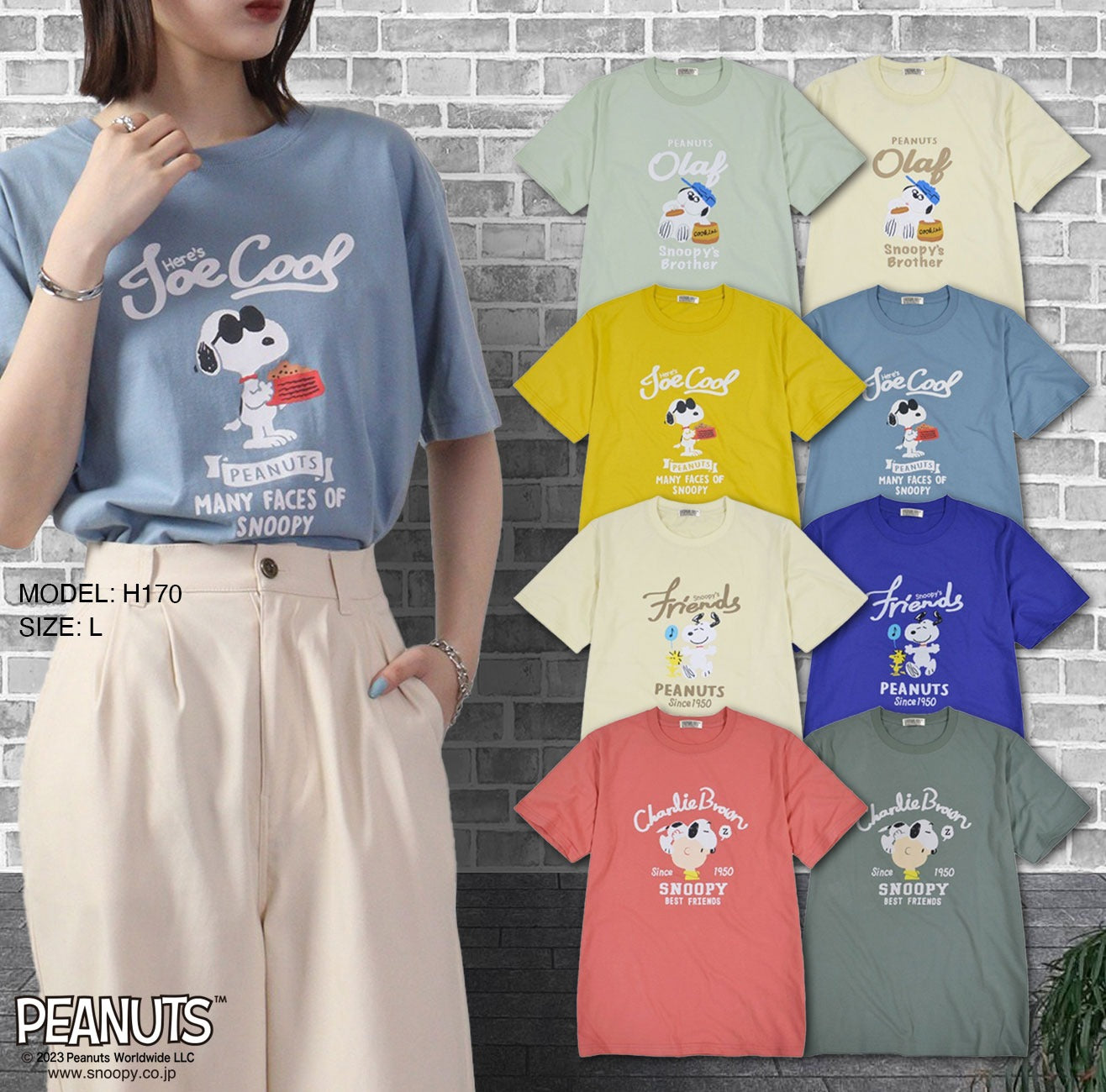 スヌーピー トップス Tシャツ 半袖 オラフ ジョークール チャーリーブラウン ウッドストック SNOOPY PEANUTS s1132-392