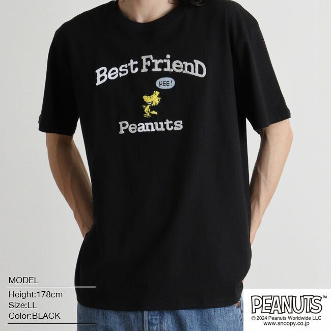スヌーピー ウッドストック Tシャツ 半袖 刺繍 トップス SNOOPY PEANUTS s1142-128sp
