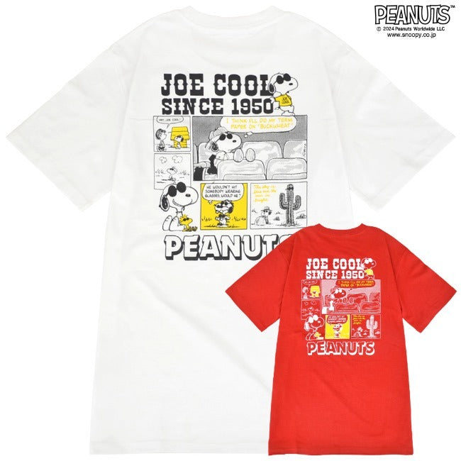 スヌーピー Tシャツ 半袖 バック プリント ジョークール トップス コミック SNOOPY PEANUTS JOE COOL s1142-145