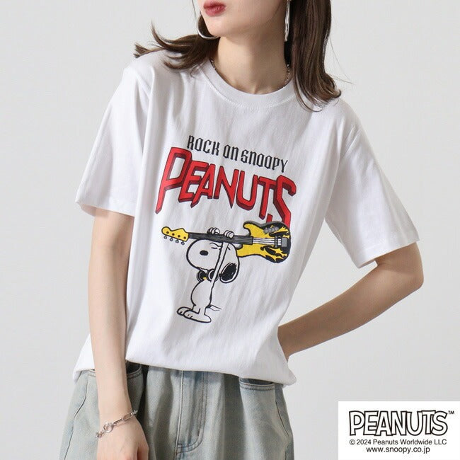 スヌーピー Tシャツ 半袖 トップス オラフ チャーリーブラウン バンド ロック ミュージック プリント SNOOPY PEANUTS s1142-148sp