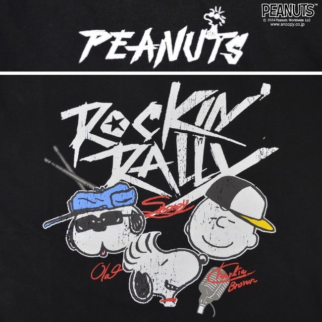 スヌーピー Tシャツ 半袖 トップス オラフ チャーリーブラウン バンド ロック ミュージック プリント SNOOPY PEANUTS s1142-148sp