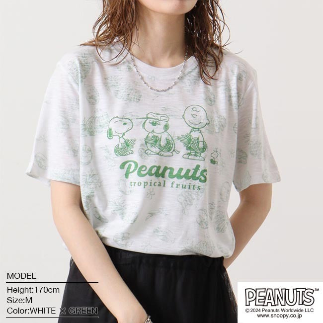 スヌーピー Tシャツ 半袖 スラブ プリント オラフ チャーリーブラウン PEANUTS SNOOPY s1142-150sp
