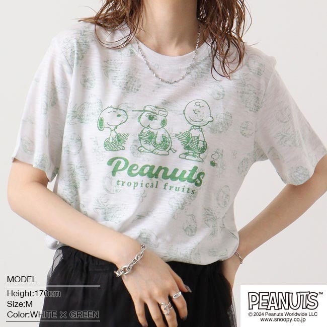 スヌーピー Tシャツ 半袖 スラブ プリント オラフ チャーリーブラウン PEANUTS SNOOPY s1142-150sp