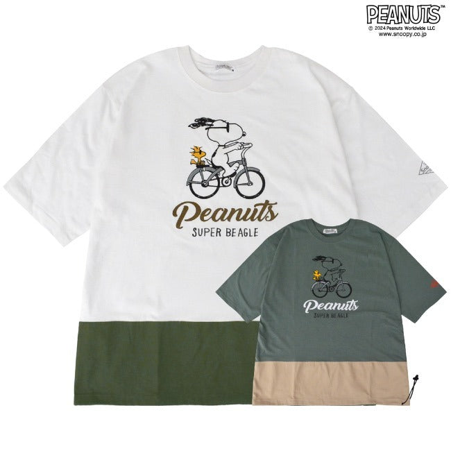 スヌーピー ドローコード 半袖 Tシャツ 春夏秋 ワンポイント PEANUTS SNOOPY s1142-157sp