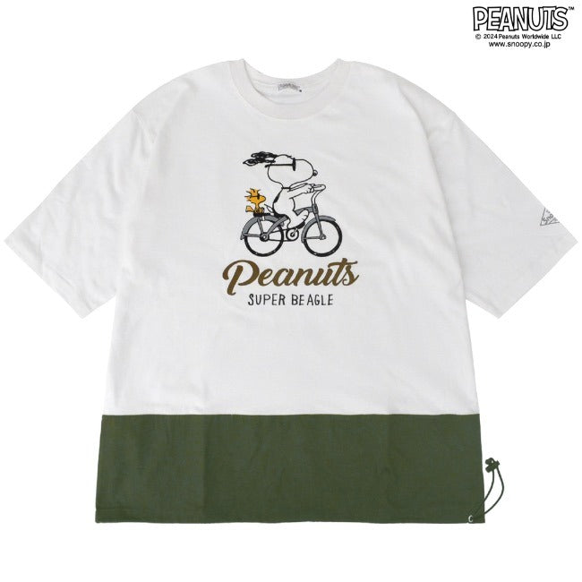 スヌーピー ドローコード 半袖 Tシャツ 春夏秋 ワンポイント PEANUTS SNOOPY s1142-157sp