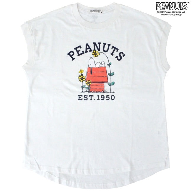 スヌーピー Tシャツ ノースリーブ トップス プリント ウッドストック 夏 SNOOPY PEANUTS s1142-256sp