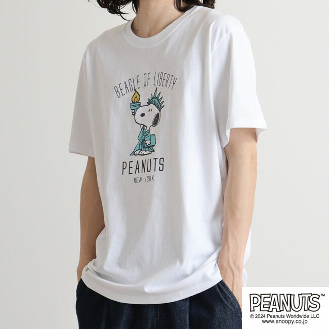 スヌーピー Tシャツ 半袖 トップス 旅行 旅 ニューヨーク プリント SNOOPY PEANUTS s1142-257sp