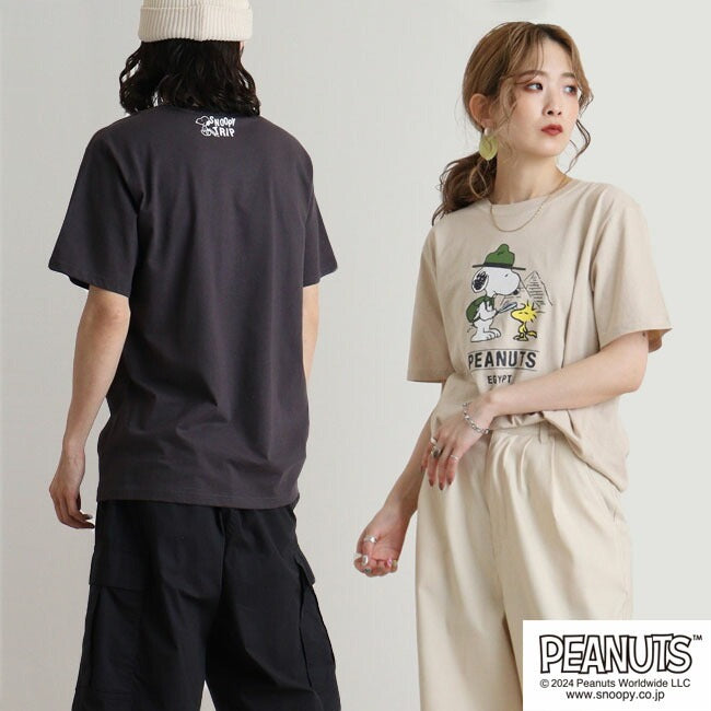 スヌーピー Tシャツ 半袖 トップス 旅行 旅 エジプト ウッドストック プリント SNOOPY PEANUTS s1142-258sp