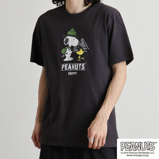 スヌーピー Tシャツ 半袖 トップス 旅行 旅 エジプト ウッドストック プリント SNOOPY PEANUTS s1142-258sp