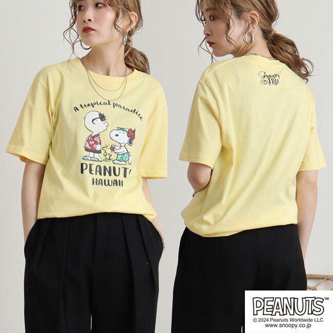 スヌーピー Tシャツ 半袖 トップス 旅行 旅 ハワイ ウッドストック プリント SNOOPY PEANUTS s1142-260sp
