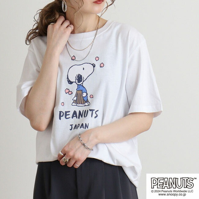 スヌーピー Tシャツ 半袖 トップス 旅行 旅 日本 ウッドストック プリント SNOOPY PEANUTS s1142-261sp