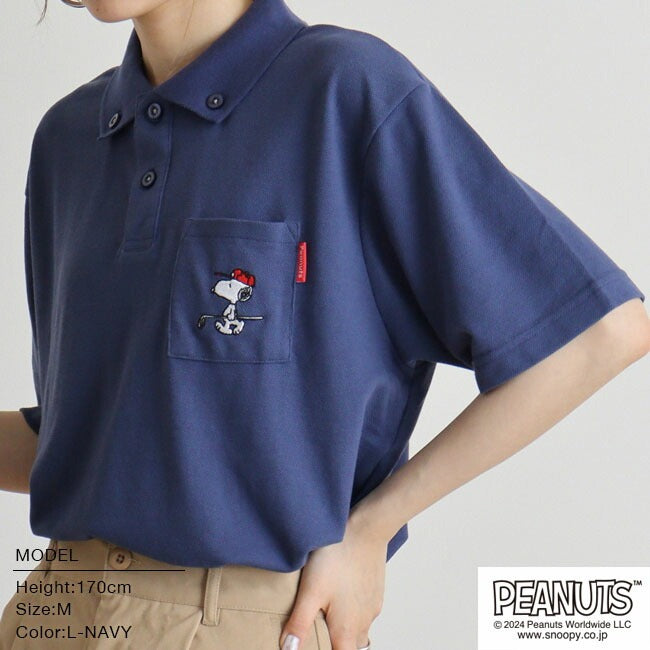 スヌーピー ポロ シャツ 刺繍 ゴルフ ポケット SNOOPY PEANUTS s1142-279sp