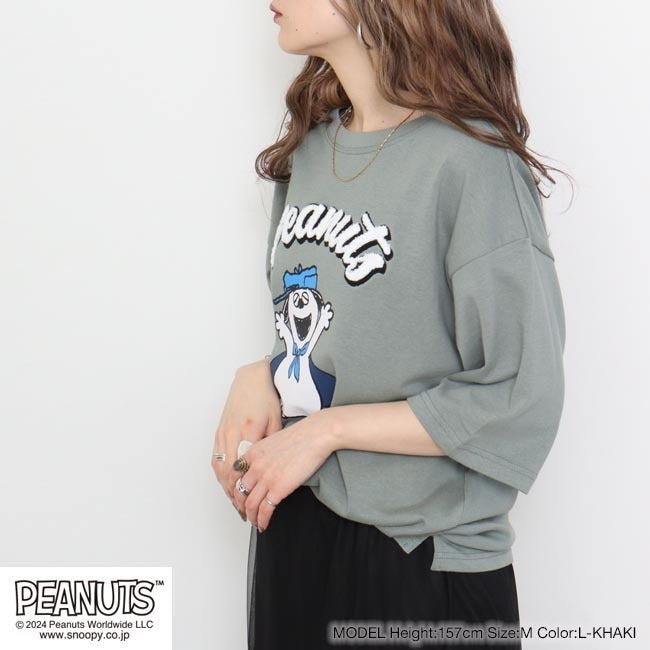 スヌーピー オラフ トップス Tシャツ 半袖 刺繍 プリント PEANUTS SNOOPY s1142-39sp