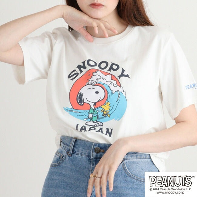スヌーピー 半袖 トップス Tシャツ 和柄 プリント オラフ SNOOPY PEANUTS s1142-408sp
