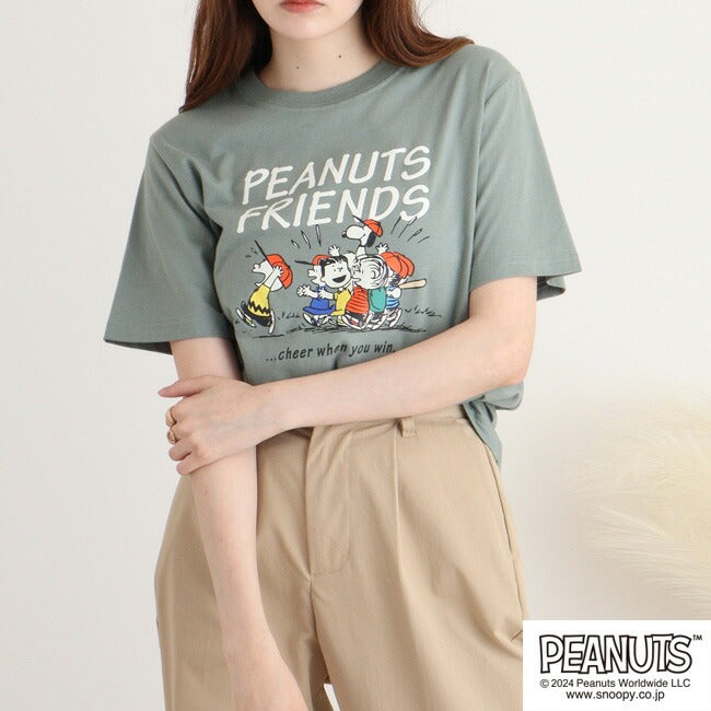 スヌーピー 半袖 トップス Tシャツ コミック柄 プリント チャーリーブラウン SNOOPY PEANUTS s1142-409sp