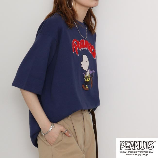 スヌーピー チャーリーブラウン Tシャツ サガラ刺繍 オーバーサイズ シルエット s1142-40sp