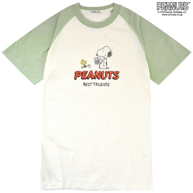 スヌーピー 半袖 トップス Tシャツ ラグラン プリント SNOOPY PEANUTS s1142-412sp