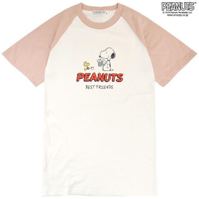 スヌーピー 半袖 トップス Tシャツ ラグラン プリント SNOOPY PEANUTS s1142-412sp