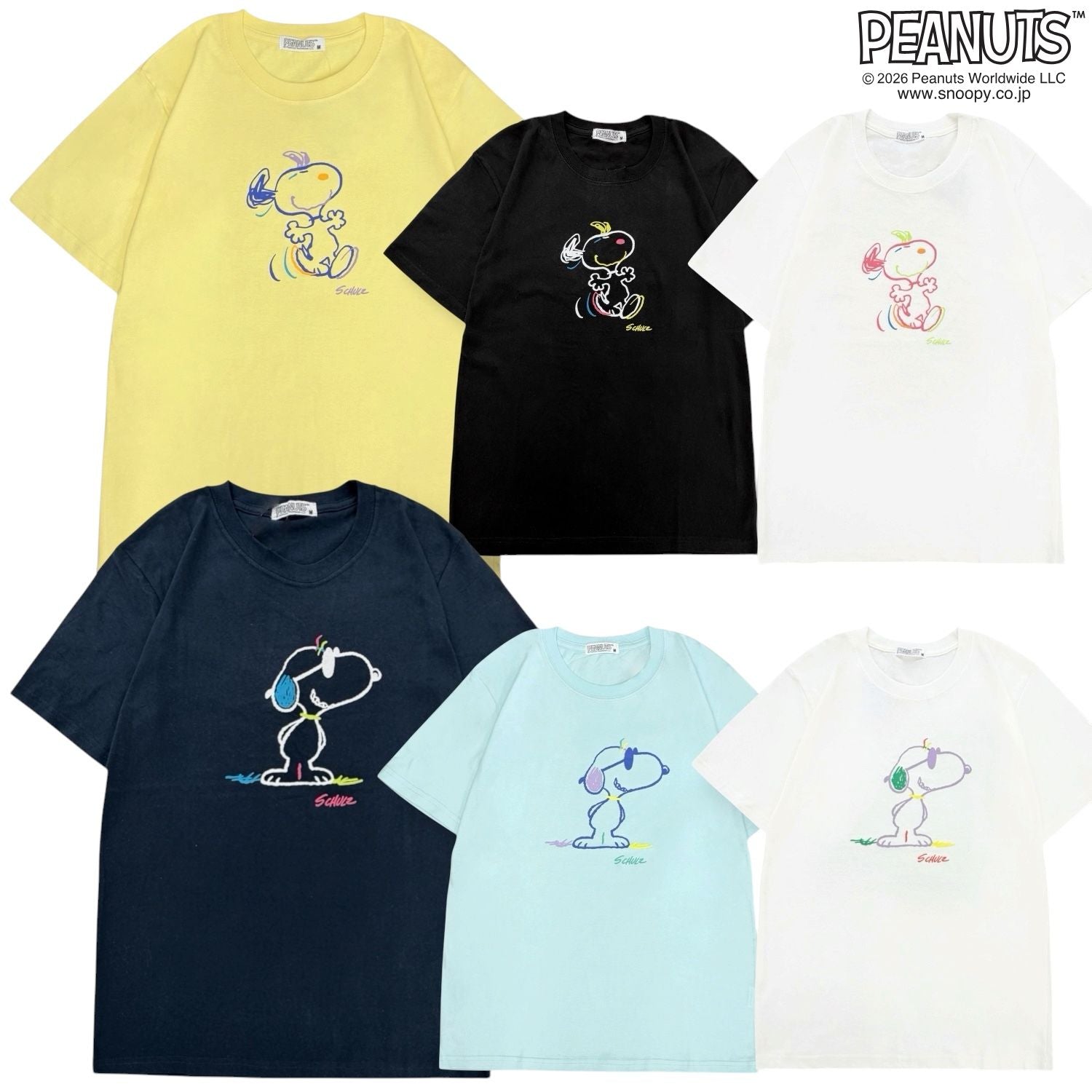 スヌーピー クレイジー 配色 天竺 半袖 Tシャツ カットソー 春夏 SNOOPY PEANUTS s1142-414sp
