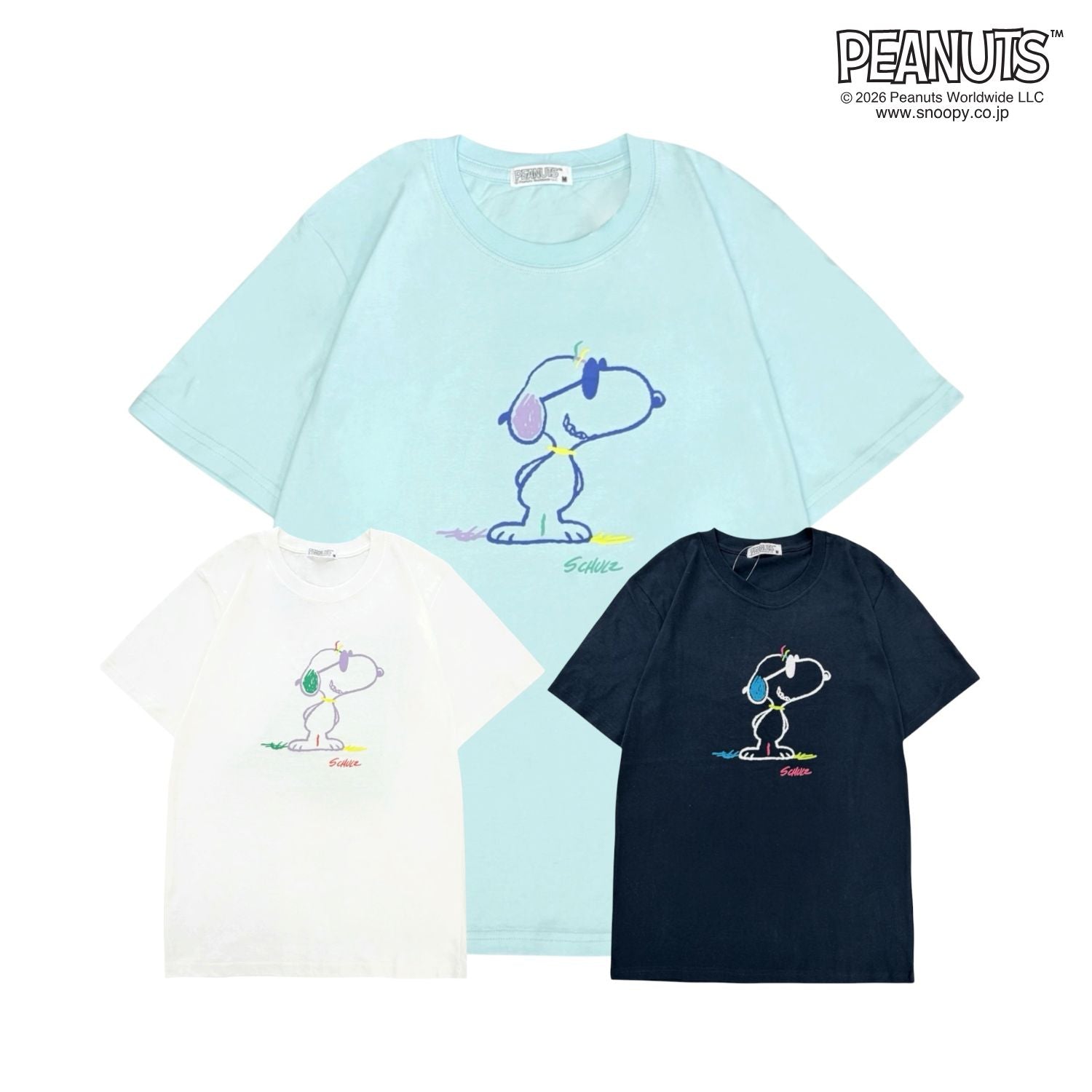 スヌーピー クレイジー 配色 天竺 半袖 Tシャツ カットソー 春夏 SNOOPY PEANUTS s1142-414sp
