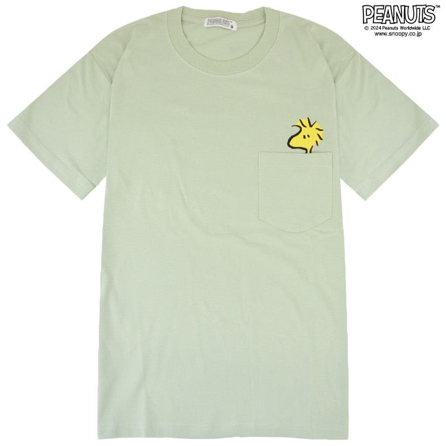 スヌーピー ウッドストック Tシャツ 半袖 トップス バック プリント 刺繍 SNOOPY PEANUTS s1142-415sp