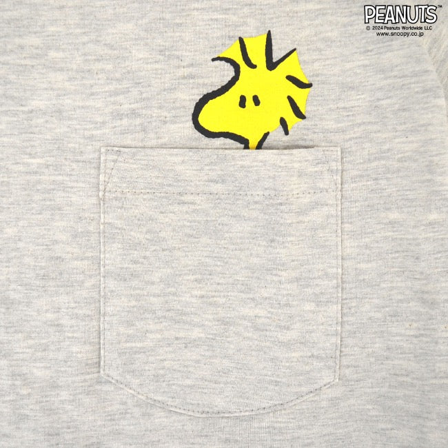 スヌーピー ウッドストック Tシャツ 半袖 トップス バック プリント 刺繍 SNOOPY PEANUTS s1142-415sp