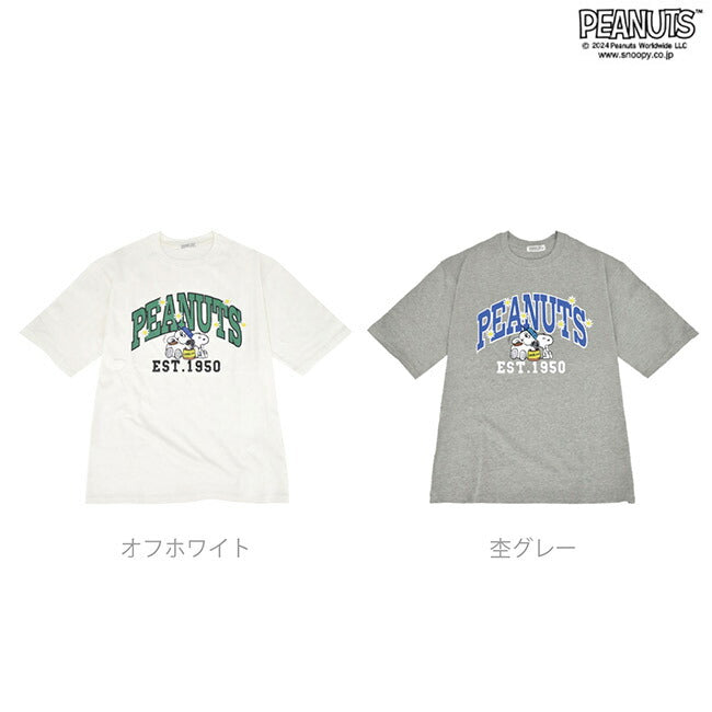 スヌーピー オラフ Tシャツ 半袖 ドロップショルダー カレッジ 刺繍 プリント SNOOPY PEANUTS s1142-42sp