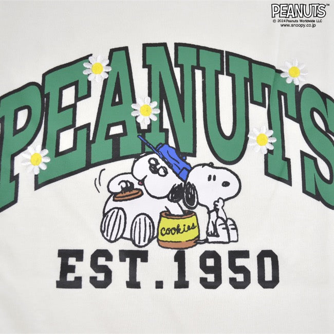 スヌーピー オラフ Tシャツ 半袖 ドロップショルダー カレッジ 刺繍 プリント SNOOPY PEANUTS s1142-42sp