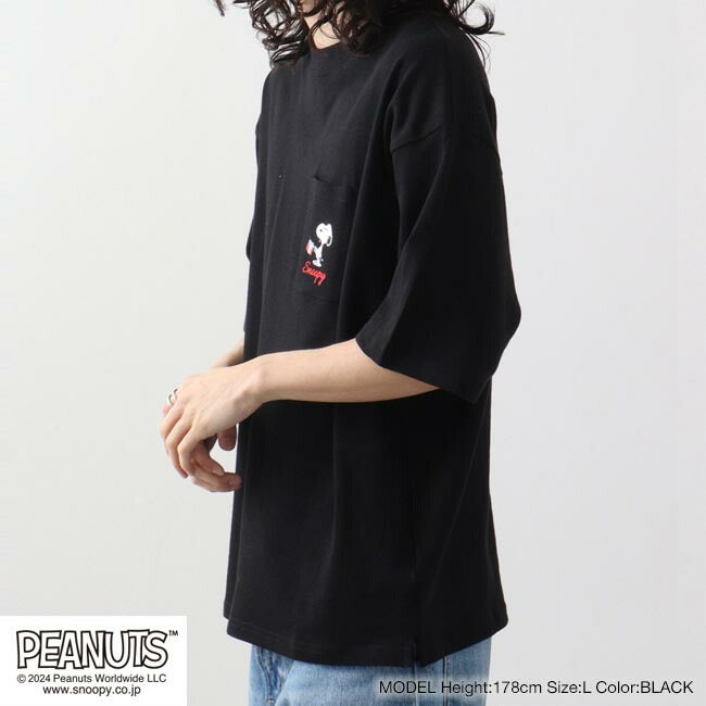 スヌーピー オラフ ポケット ドロップショルダー Tシャツ 刺繍 SNOOPY PEANUTS s1142-46sp