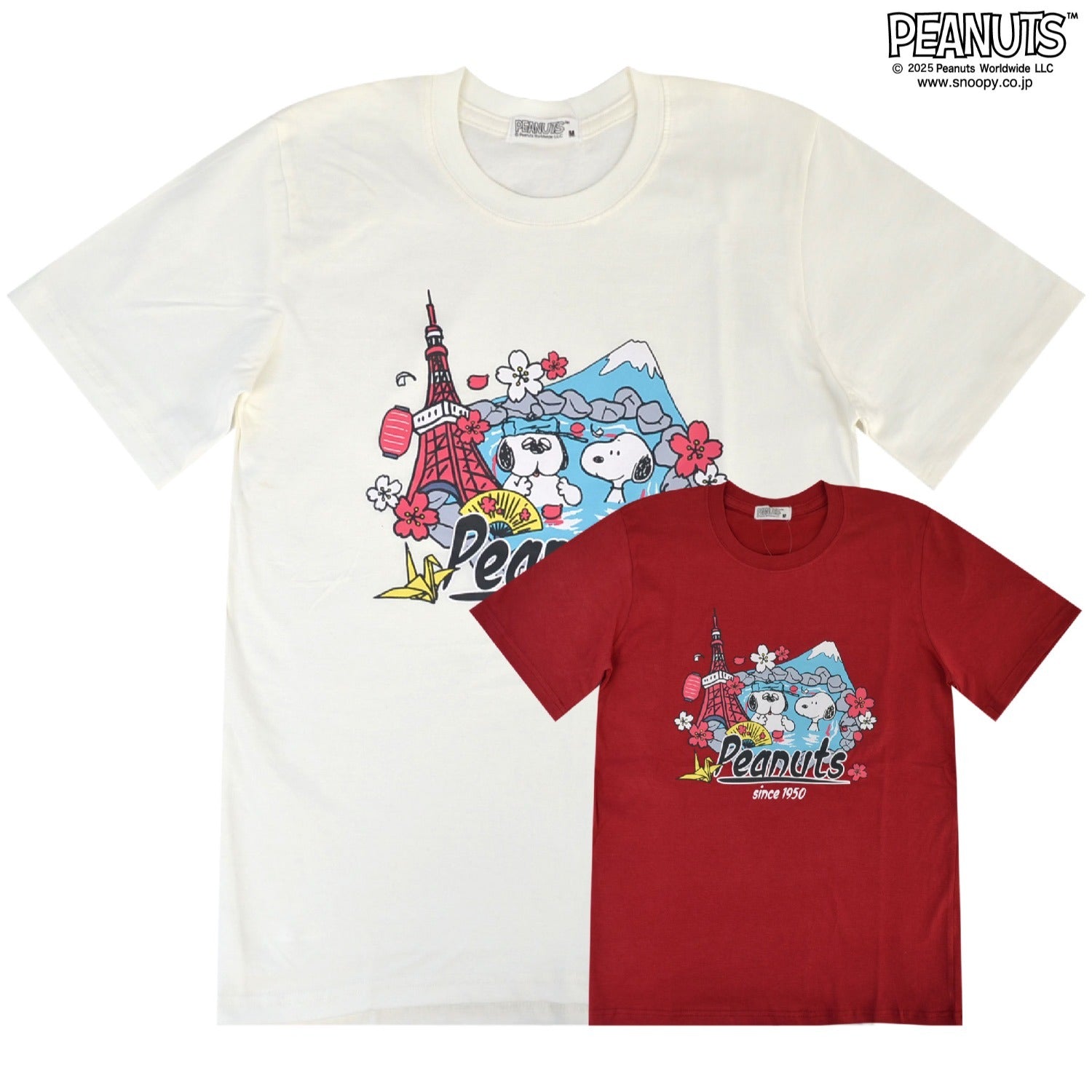 スヌーピー Tシャツ 半袖 トップス オラフ プリント 和柄 温泉 日本 SNOOPY PEANUTS s1143-14sp