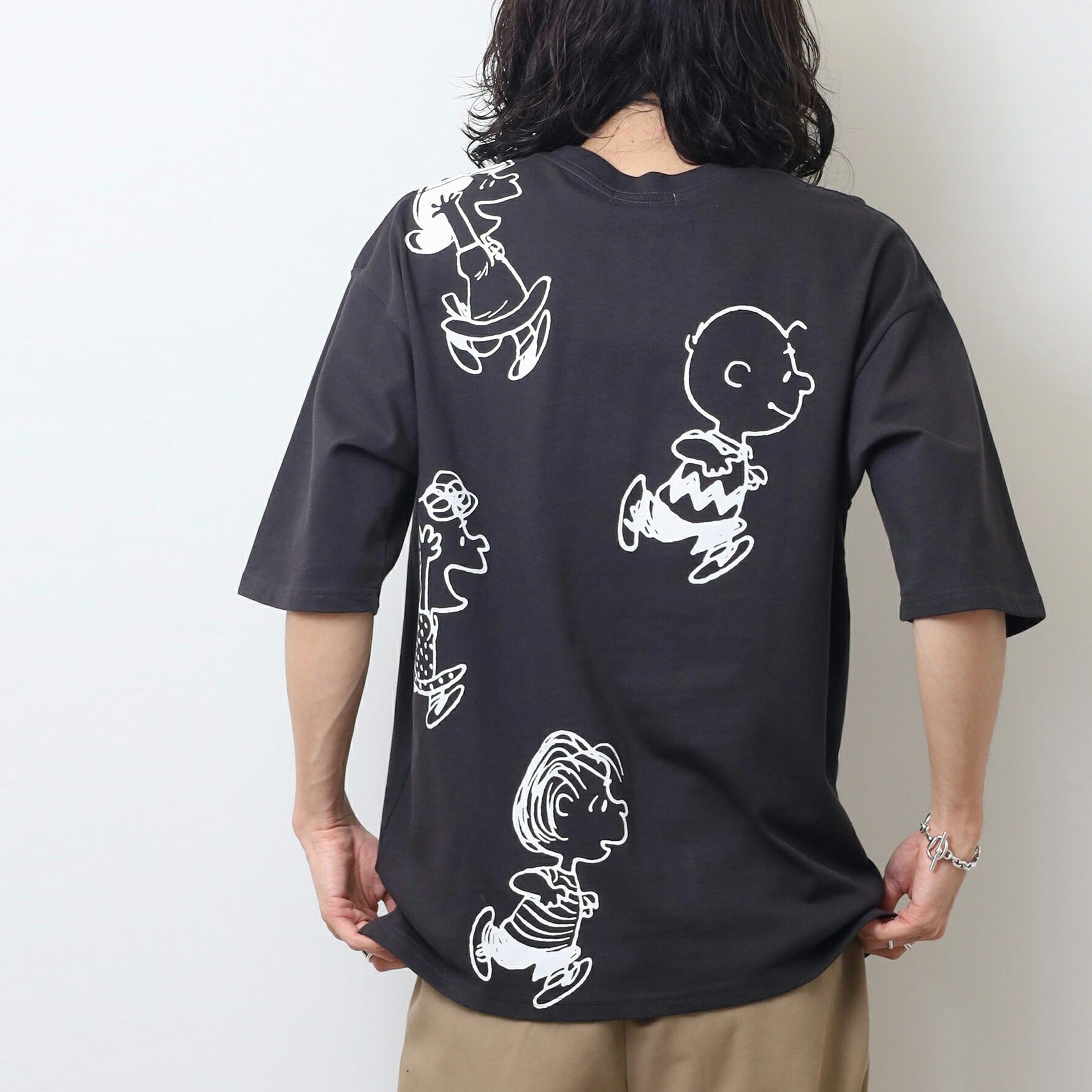 スヌーピー Tシャツ トップス 半袖 ヘビーウェイト ドロップショルダー プリント PEANUTS SNOOPY s1152-15sp