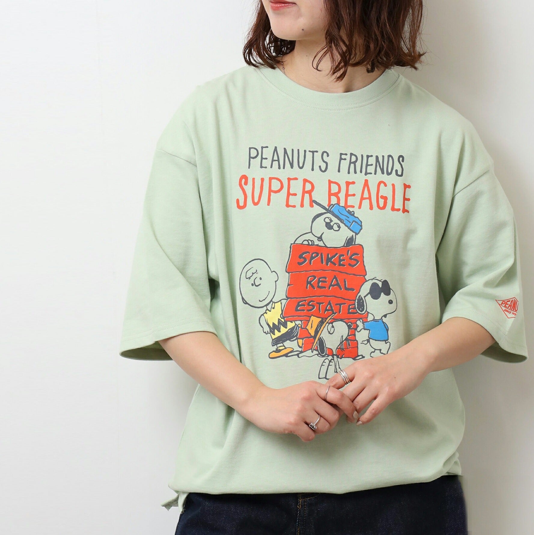 スヌーピー Tシャツ 半袖 トップス ドロップショルダー ヘビーウェイト プリント SNOOPY PEANUTS s1152-16sp