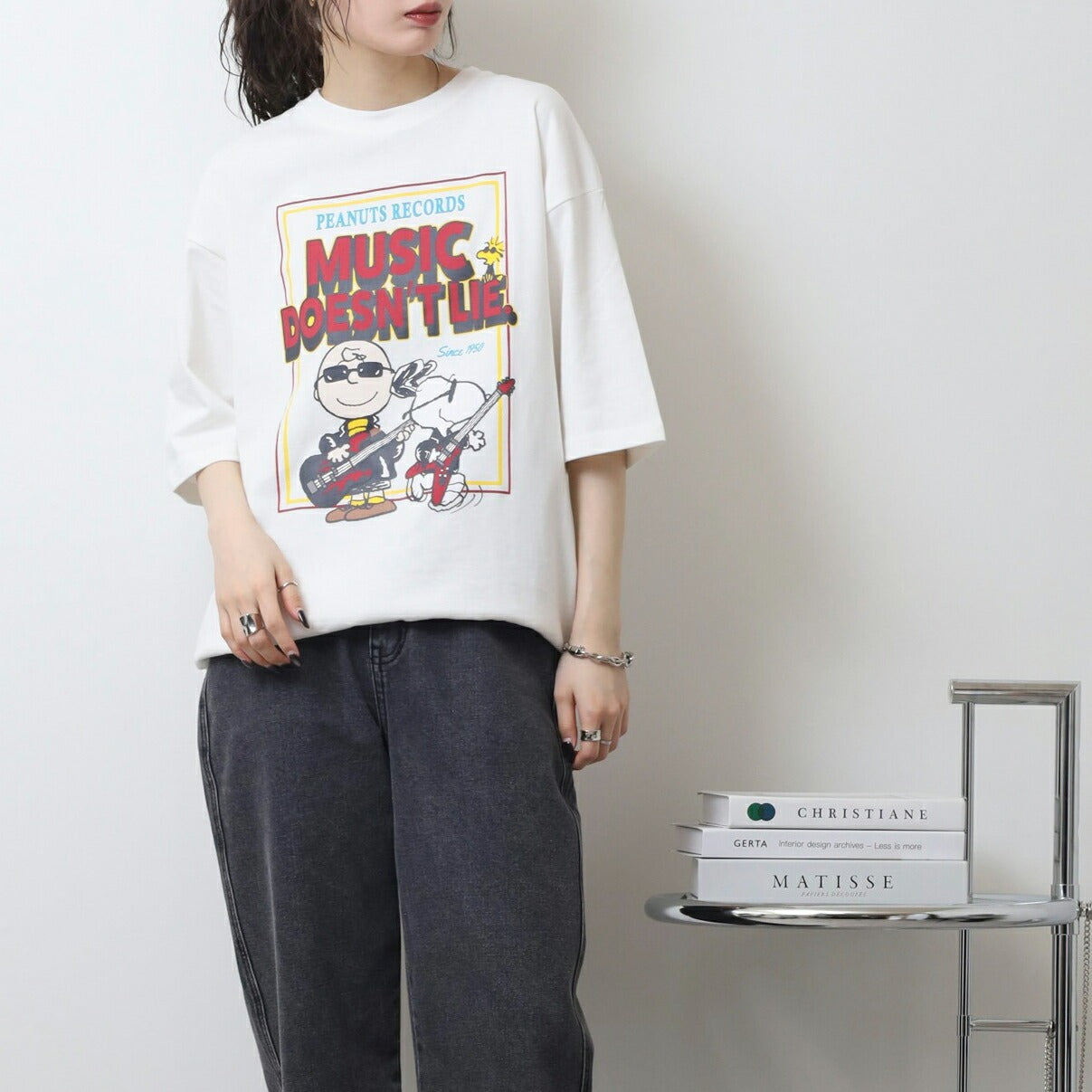 スヌーピー ロック柄 ヘビーウェイト 半袖 Tシャツ SNOOPY PEANUTS s1152-17sp