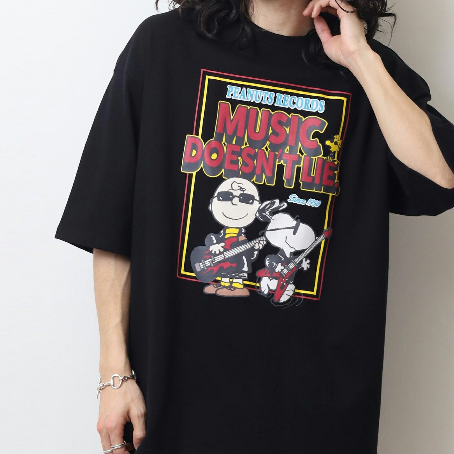 スヌーピー ロック柄 ヘビーウェイト 半袖 Tシャツ SNOOPY PEANUTS s1152-17sp