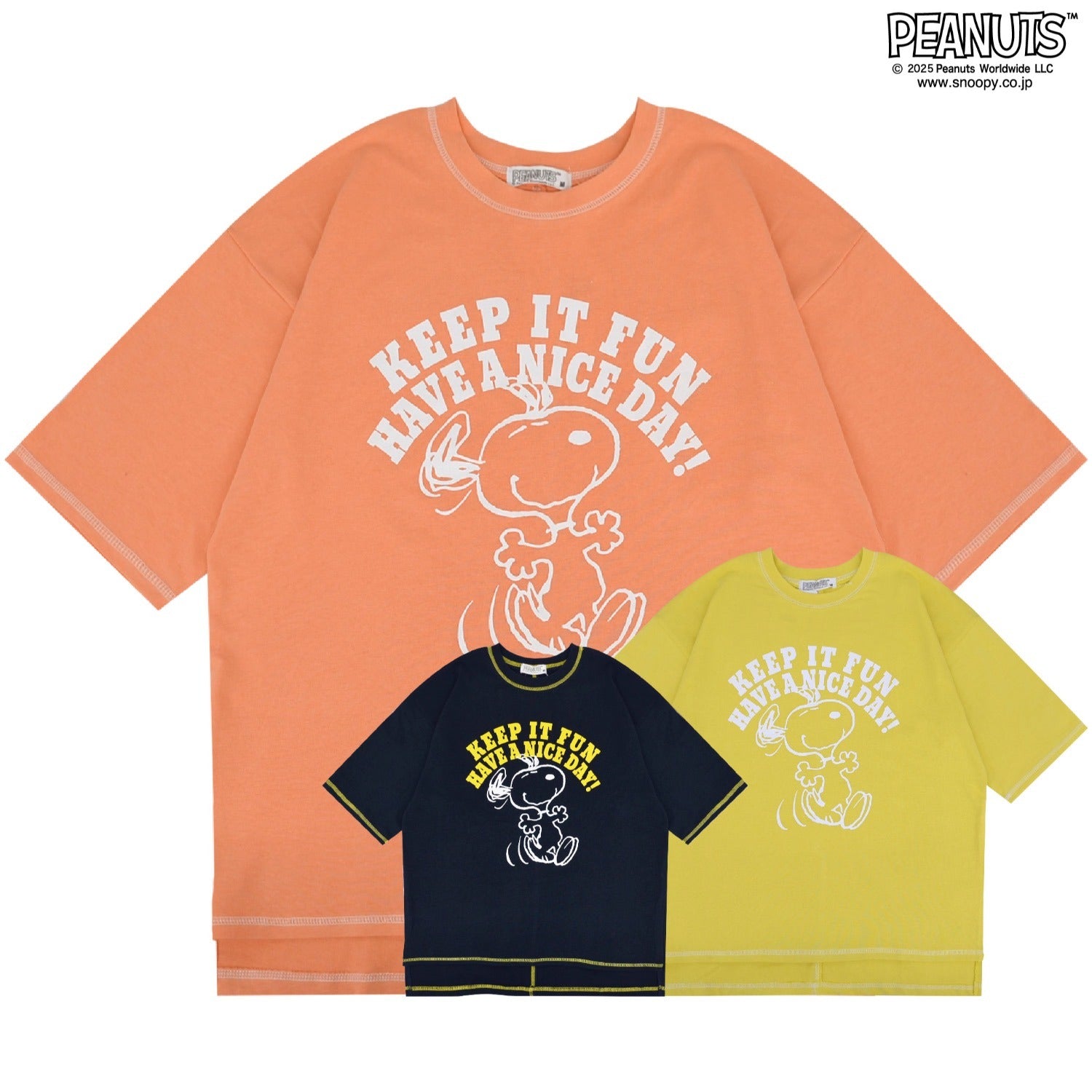 スヌーピー Tシャツ トップス 半袖 ヘビーウェイト ドロップショルダー プリント ステッチ PEANUTS SNOOPY s1152-20sp