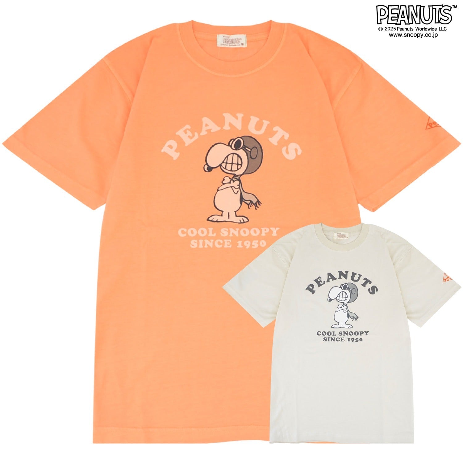 スヌーピー フライングエース Tシャツ 半袖 トップス ピグメントプリント ヴィンテージ SNOOPY JOECOOL PEANUTS s1152-276sp