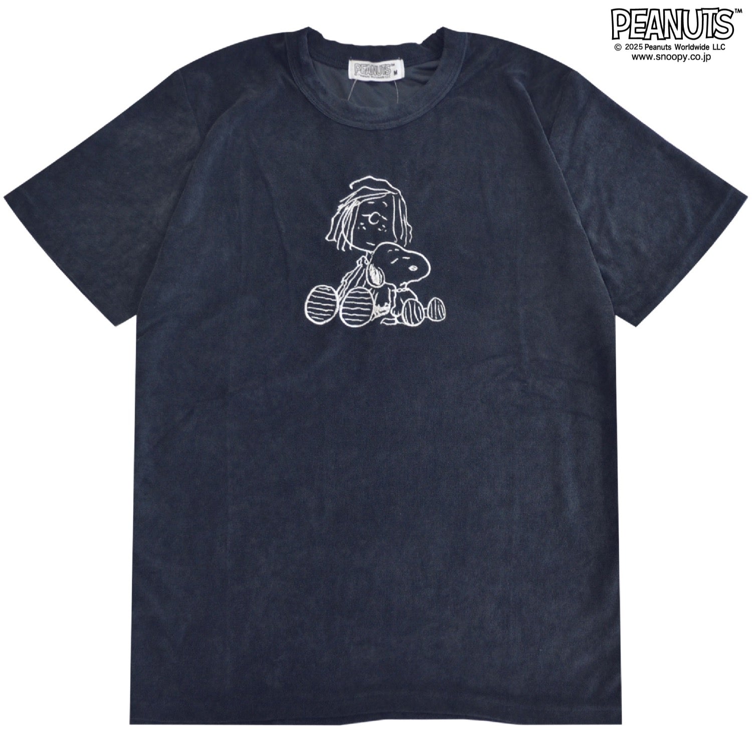 スヌーピー ペパーミント パイル 半袖 Tシャツ トップス 線画 刺繍 SNOOPY PEANUTS s1152-281sp