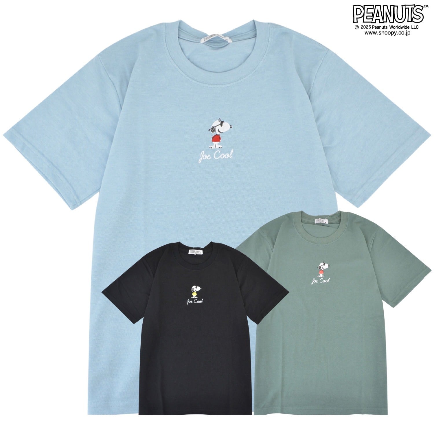 スヌーピー ジョークール 刺繍 鹿の子 半袖 Tシャツ 夏 SNOOPY PEANUTS JOE COOL s1152-285sp