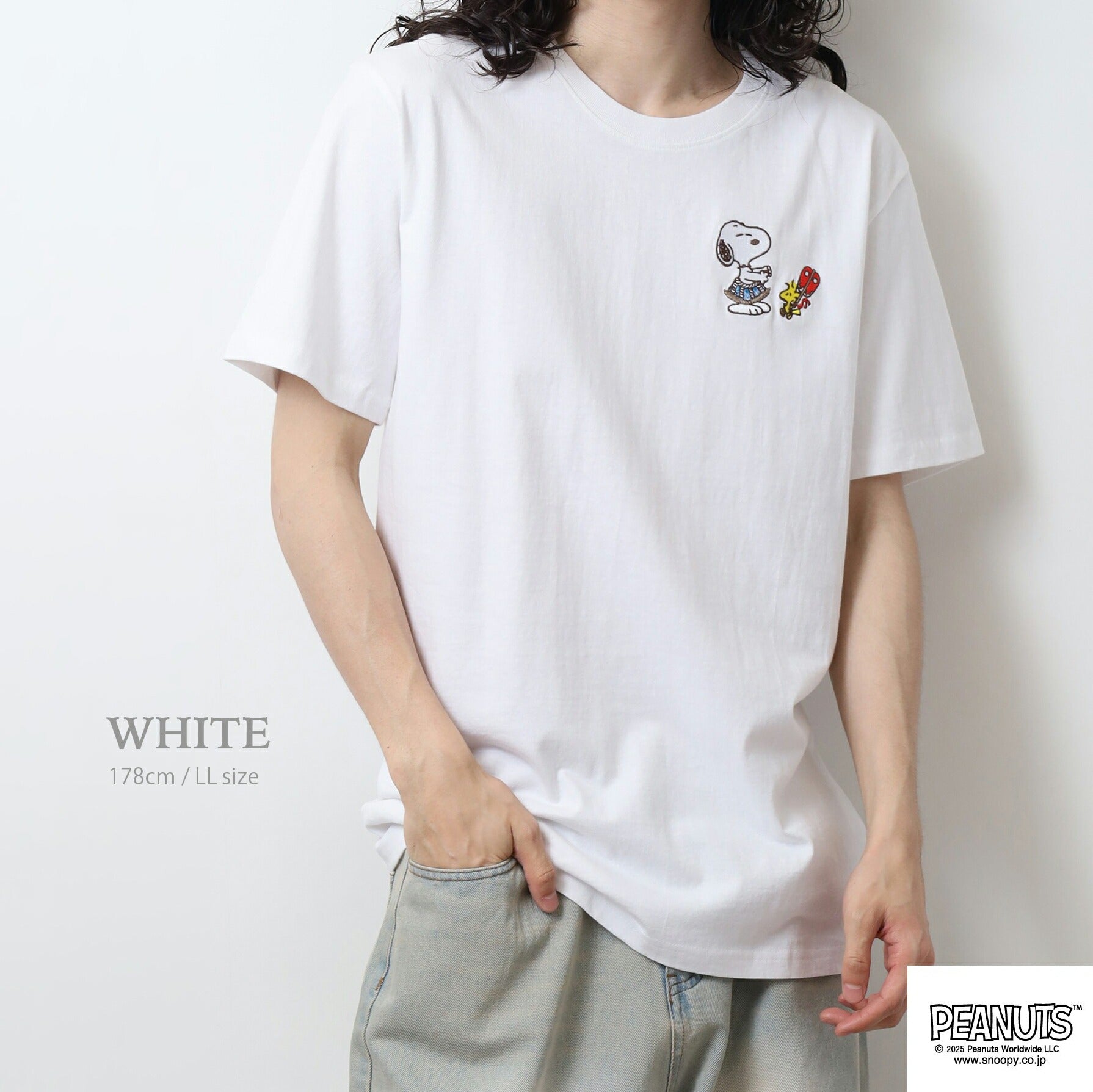 スヌーピー 半袖 Tシャツ トップス 相撲 さくら柄 刺繍 バックプリント チャーリー・ブラウン ウッドストック SNOOPY PEANUTS s1152-35sp