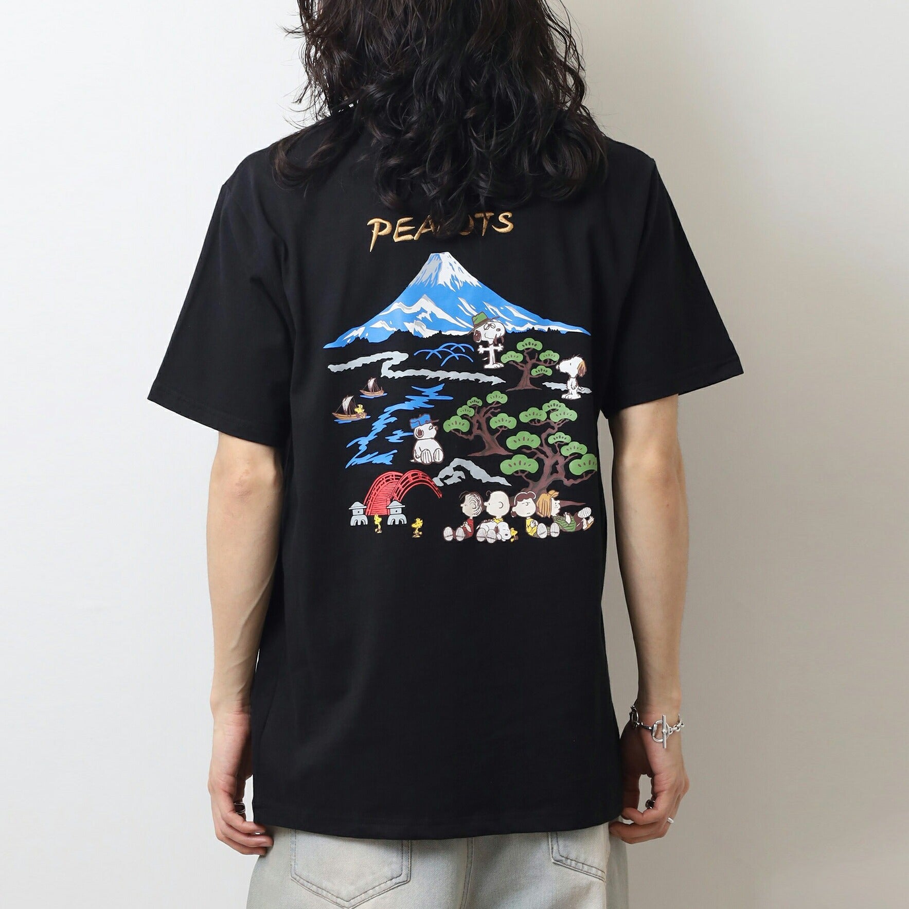 スヌーピー Tシャツ 半袖 トップス 刺繍 和柄 和風 プリント SNOOPY PEANUTS s1152-36sp