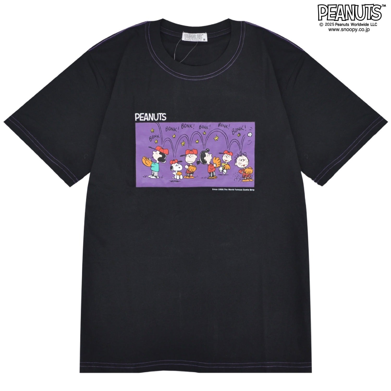 スヌーピー 半袖 Tシャツ プリント ベースボール ヴァイオレット PEANUTS SNOOPY s1152-372sp