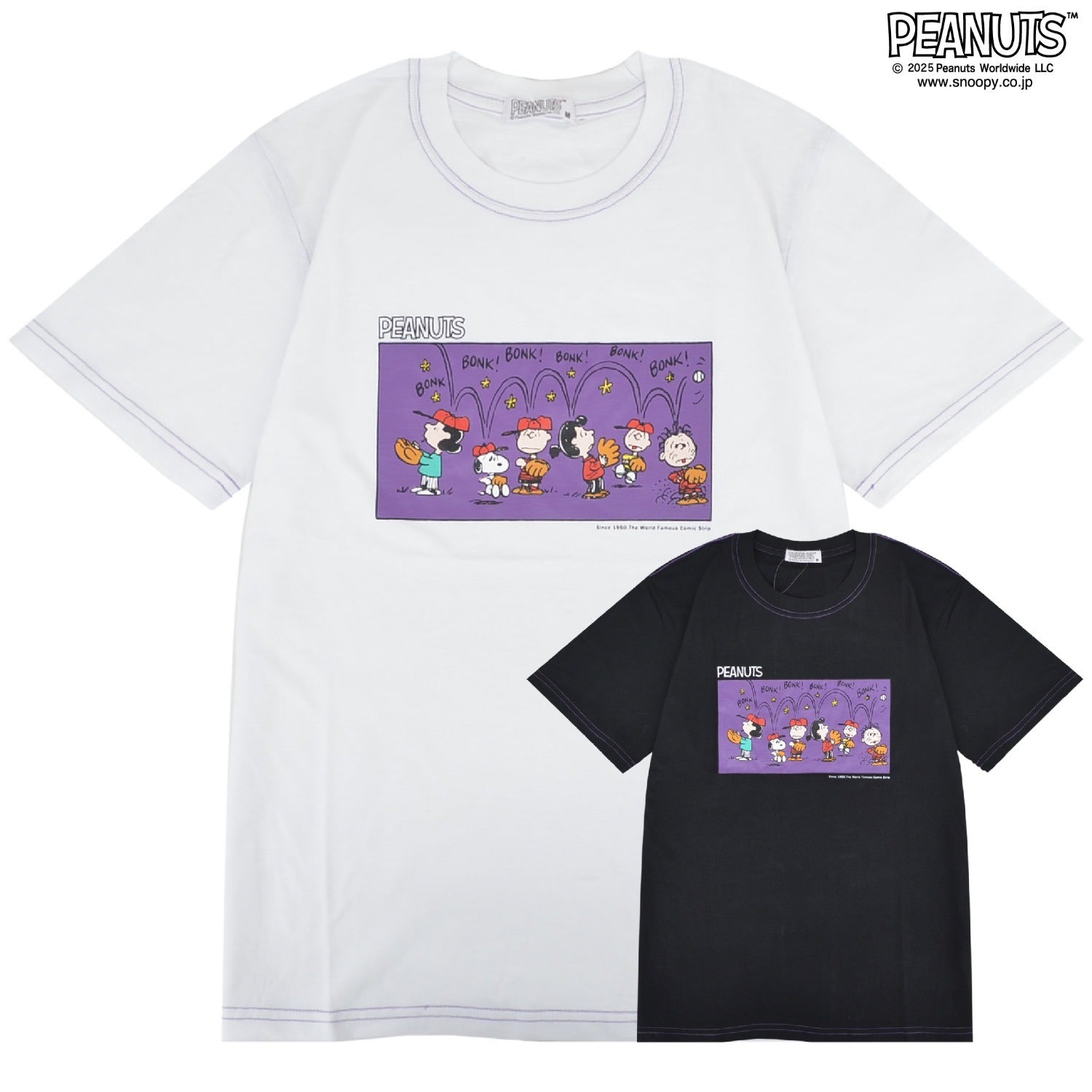 スヌーピー 半袖 Tシャツ プリント ベースボール ヴァイオレット PEANUTS SNOOPY s1152-372sp