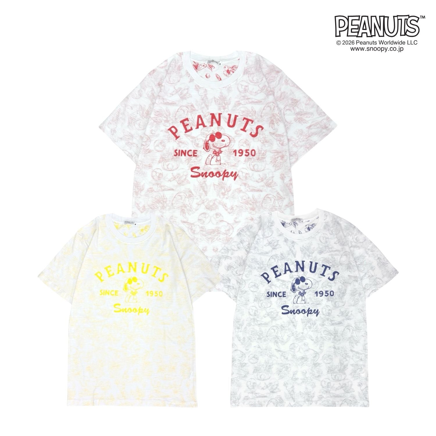 PEANUTS スヌーピー　天竺 総柄　Tシャツ 半袖 カットソー 春夏 カジュアル キャラクター s1152-403sp