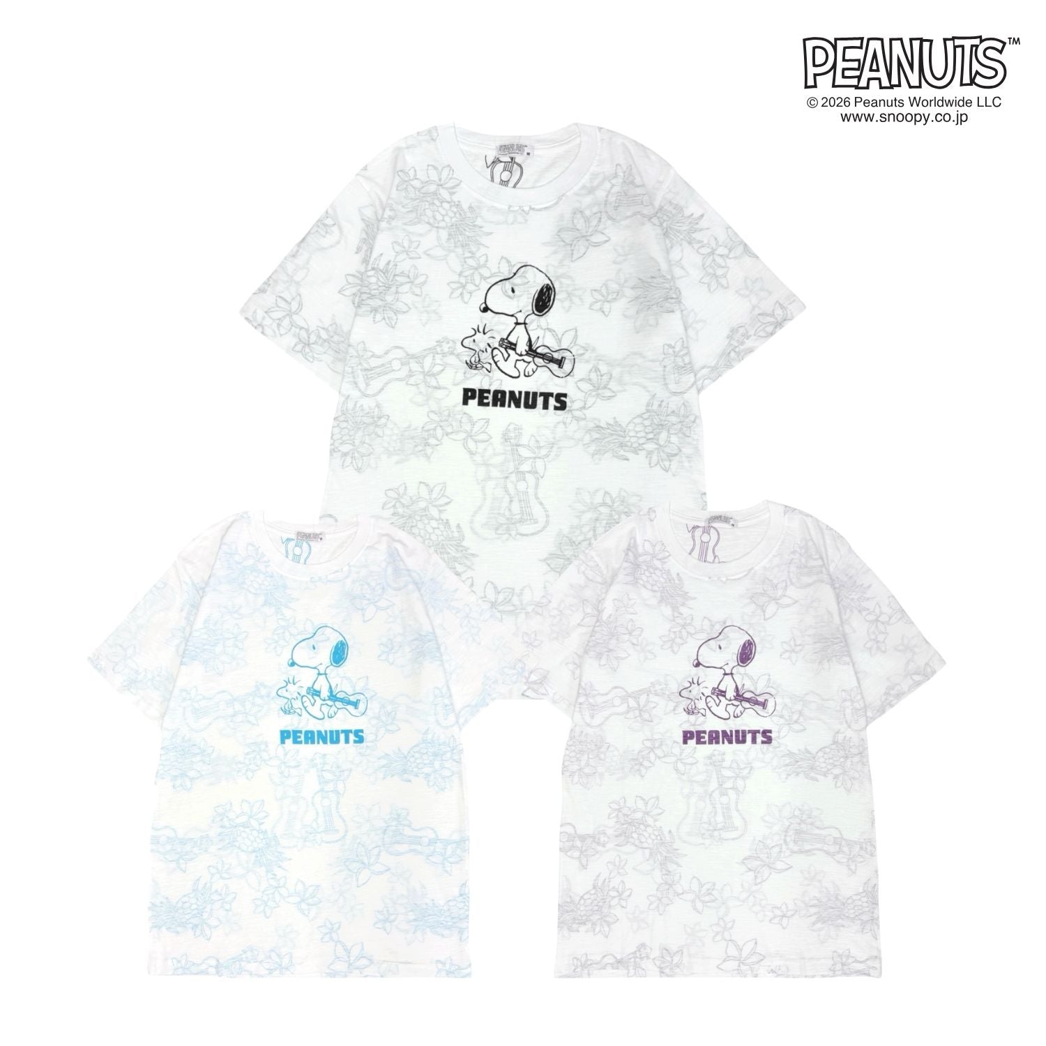 PEANUTS スヌーピー　天竺 総柄　Tシャツ 半袖 カットソー 春夏 カジュアル キャラクター s1152-403sp