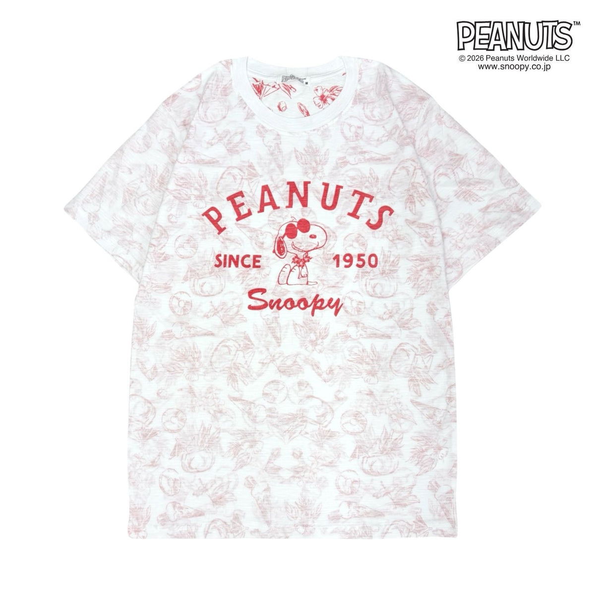 PEANUTS スヌーピー　天竺 総柄　Tシャツ 半袖 カットソー 春夏 カジュアル キャラクター s1152-403sp