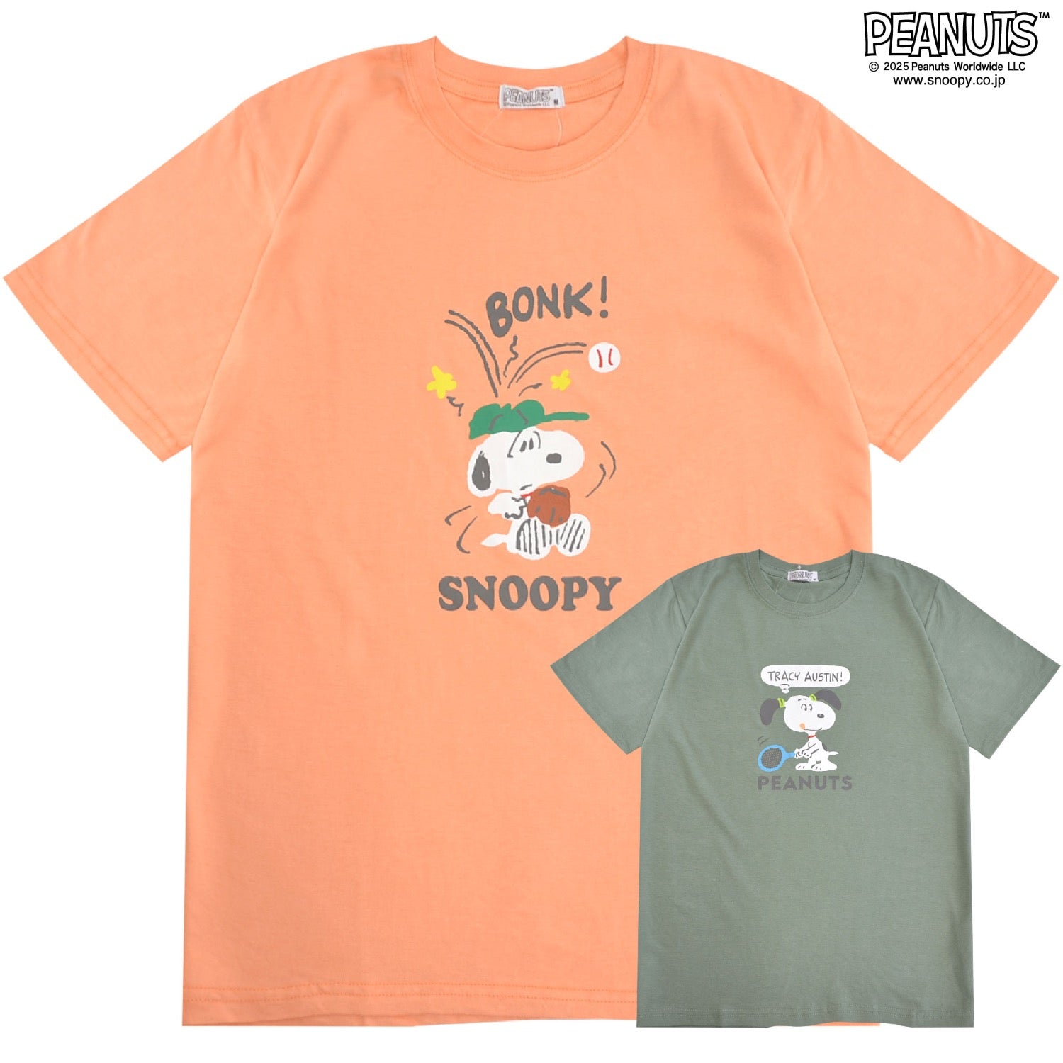 スヌーピー 野球柄 テニス柄 プリント 半袖Tシャツ トップス SNOOPY PEANUTS s1152-417sp