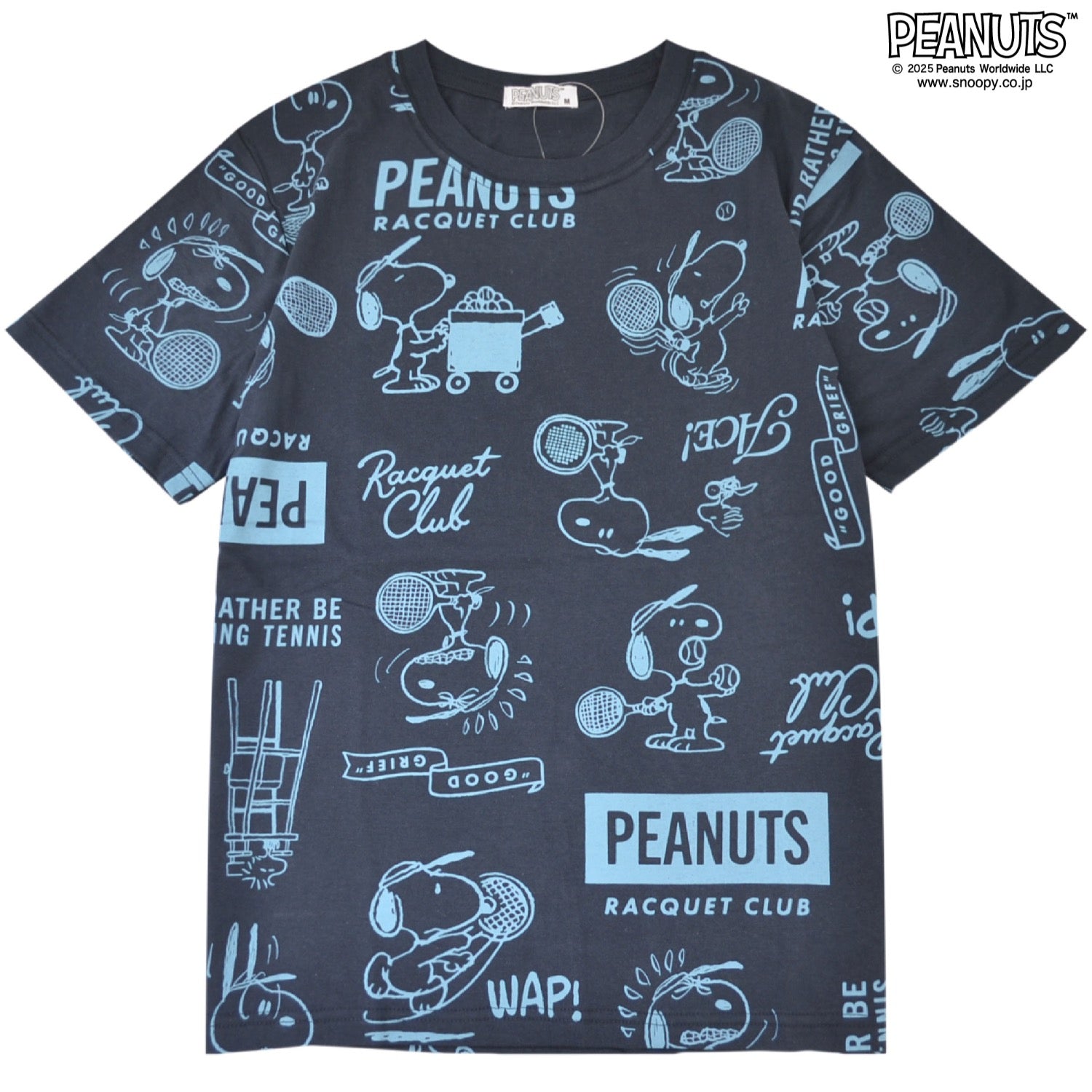 スヌーピー フレンズ 総柄 野球 テニス プリント Tシャツ 半袖 トップス 夏 SNOOPY PEANUTS s1152-424sp