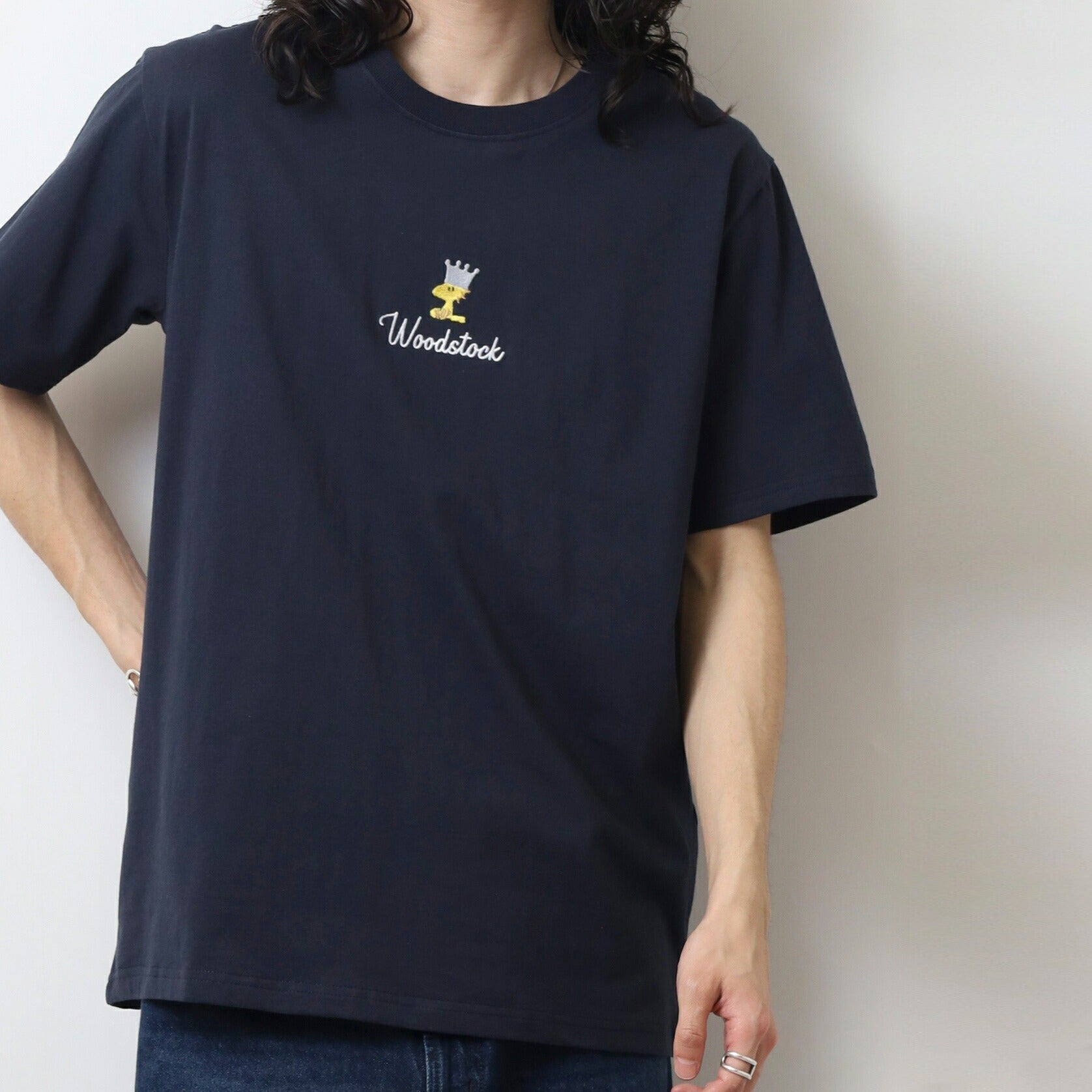 スヌーピー Tシャツ トップス ウッドストック 半袖 刺繍  PEANUTS SNOOPY s1152-45sp