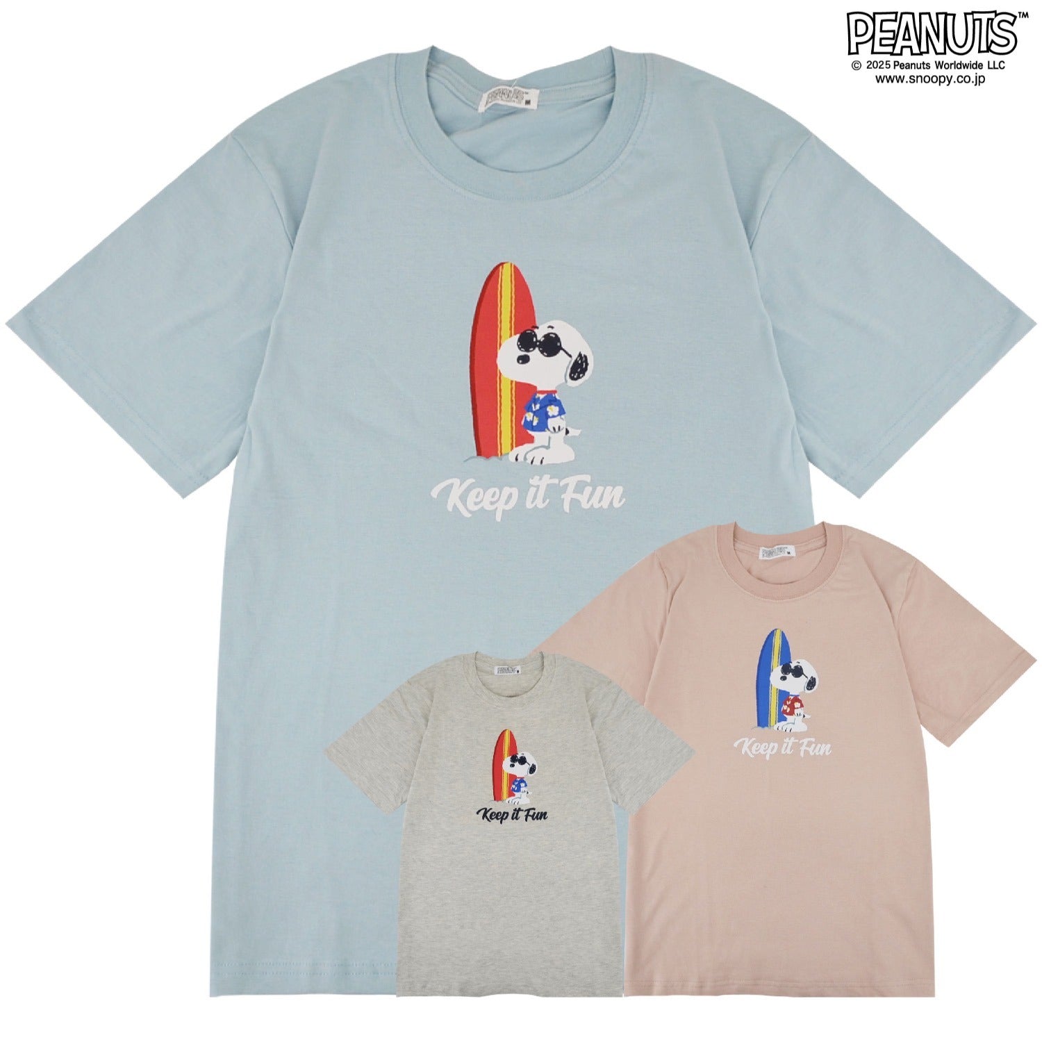 スヌーピー  Tシャツ トップス 半袖 プリント サーフ ジョークール SNOOPY PEANUTS s1152-46sp